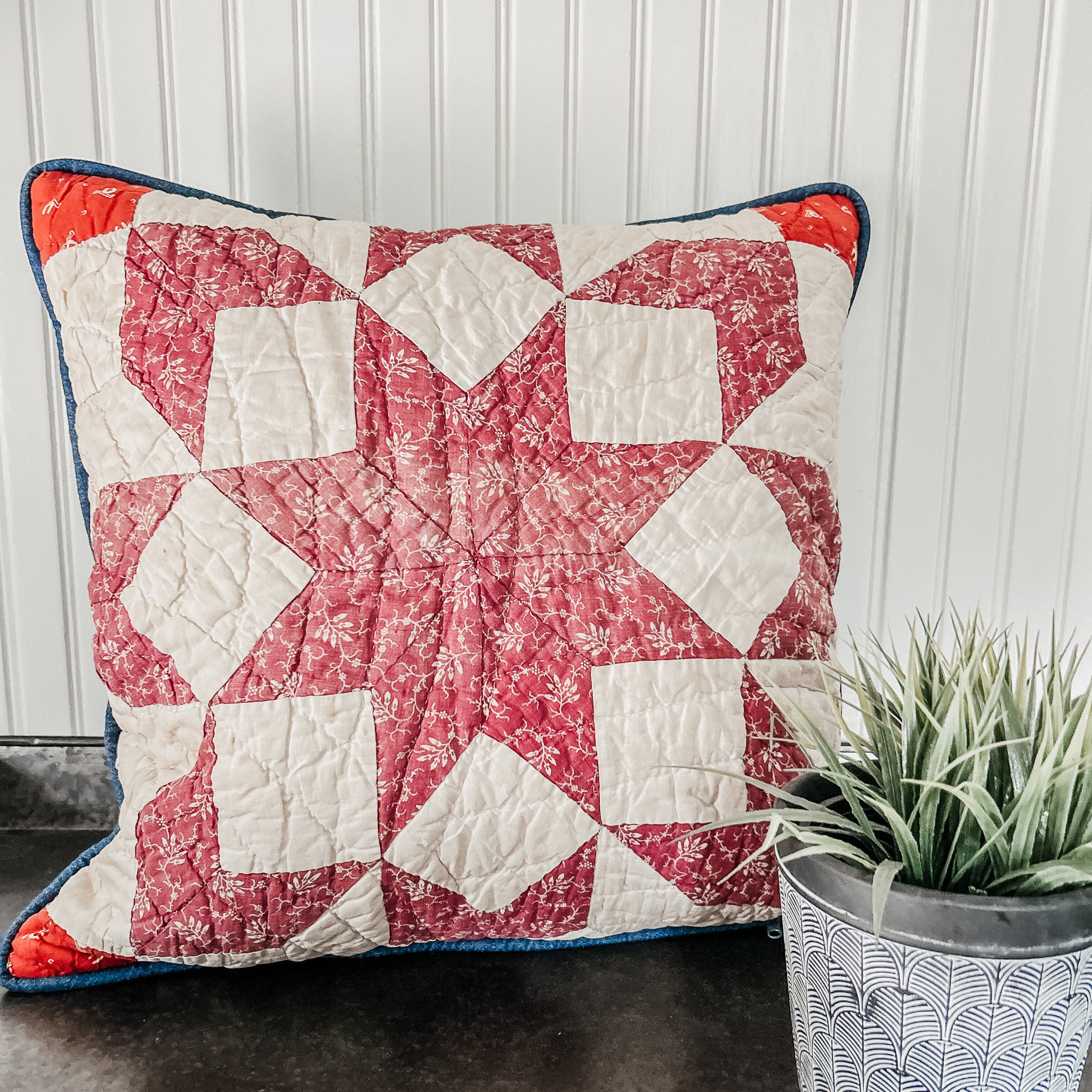 Patchwork throw pillow best sale